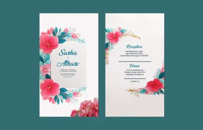 Dynamic 3D Floral Wedding Invitation Card Instagram Story